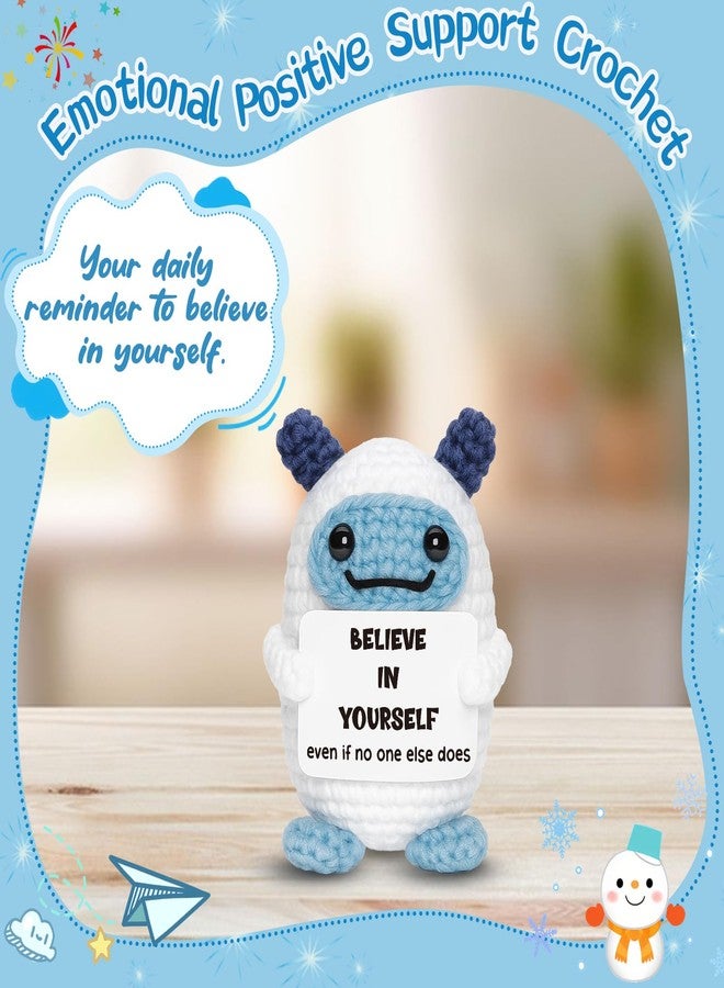 Frabaca Christmas Stocking Stuffer Encouragement Gift for Students Friends Women Men, Handmade Crochet Bigfeet Plush with Believe in Yourself Card, Motivational Keepsake for Birthday Recovery Support - Image 2